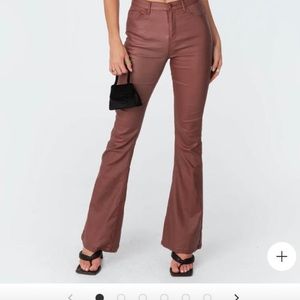 Edikted flare faux leather pants